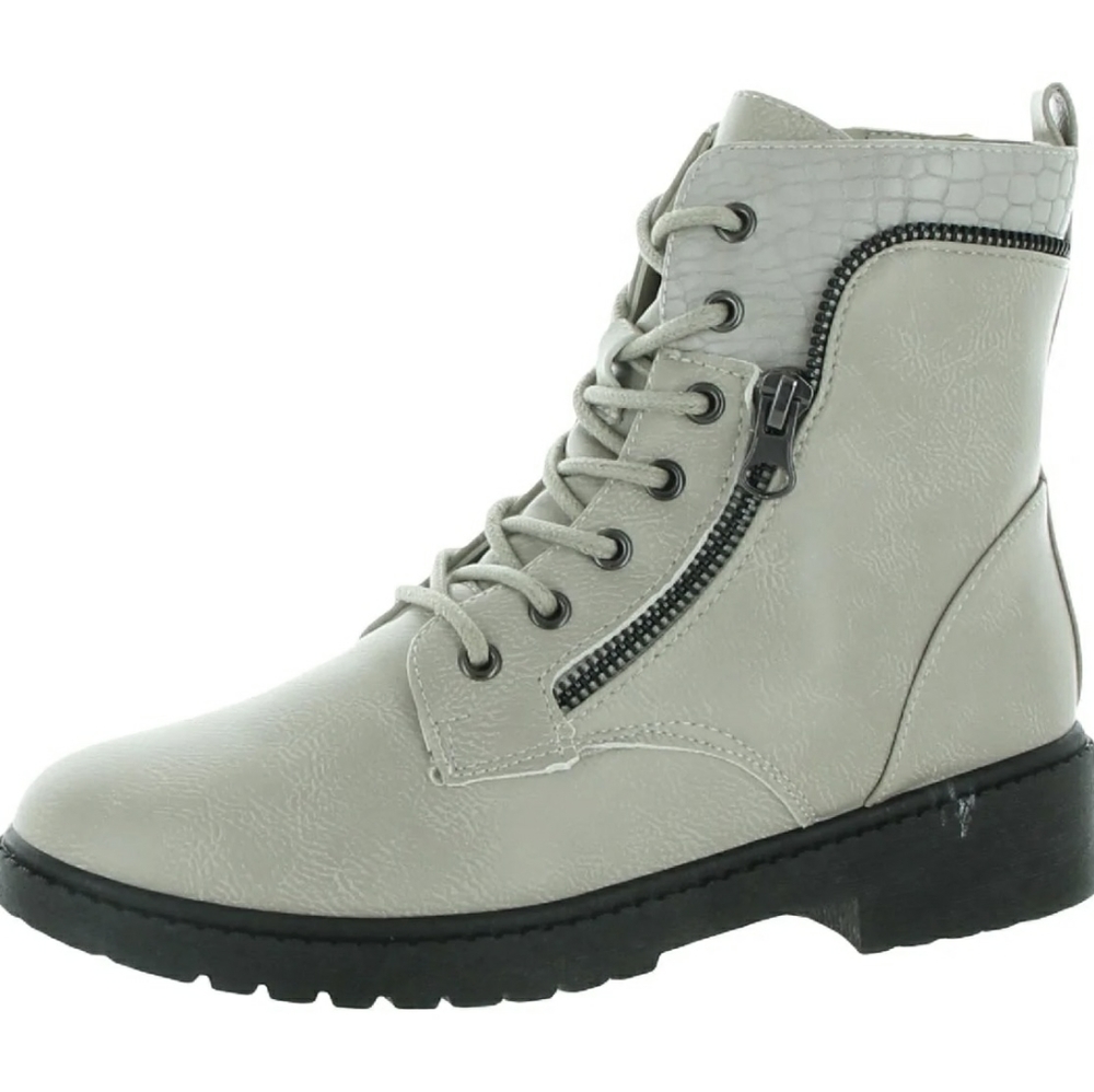 Mission Lace Up Combat Booties Ice